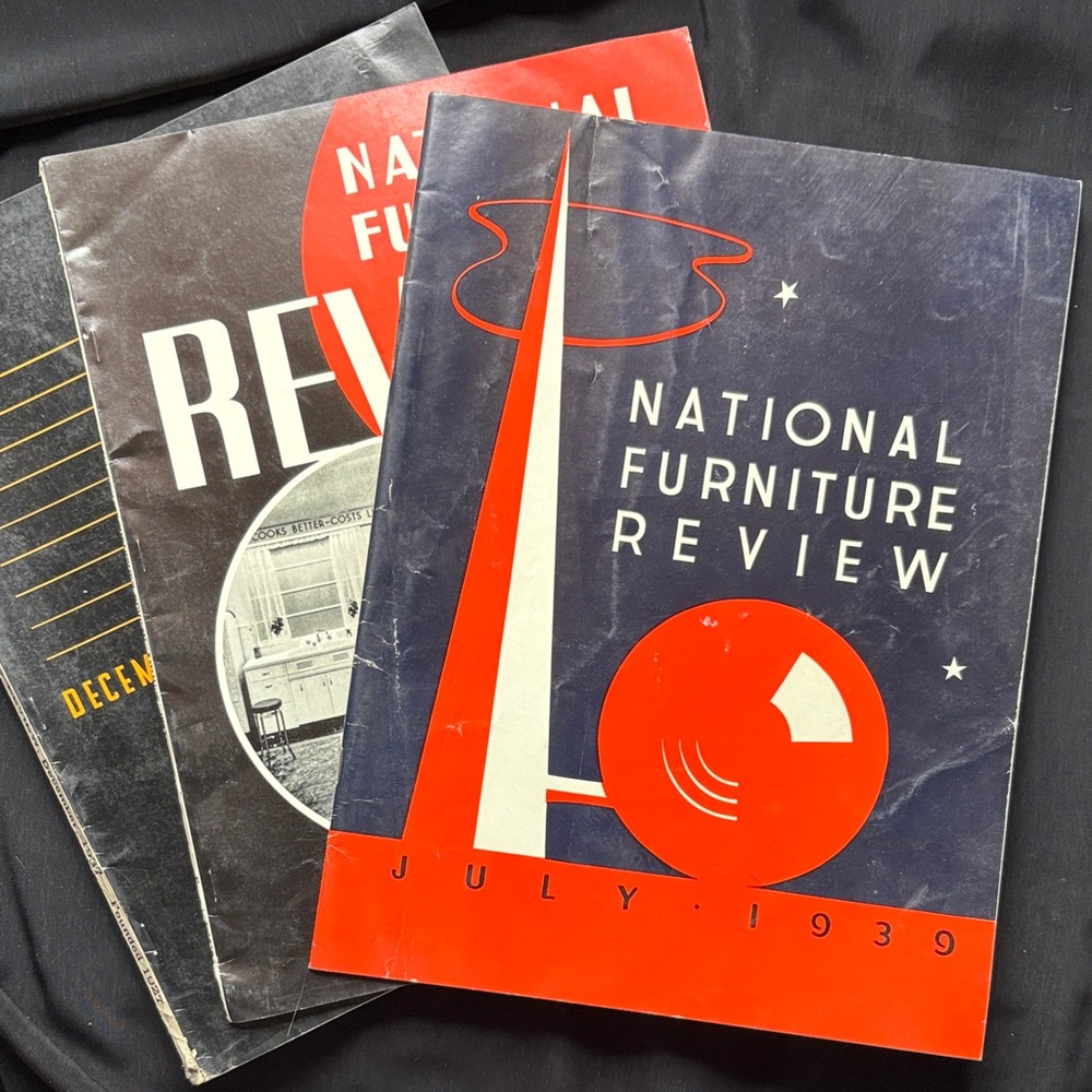 3 Vintage National Furniture Review Magazines 1937~1939~1940